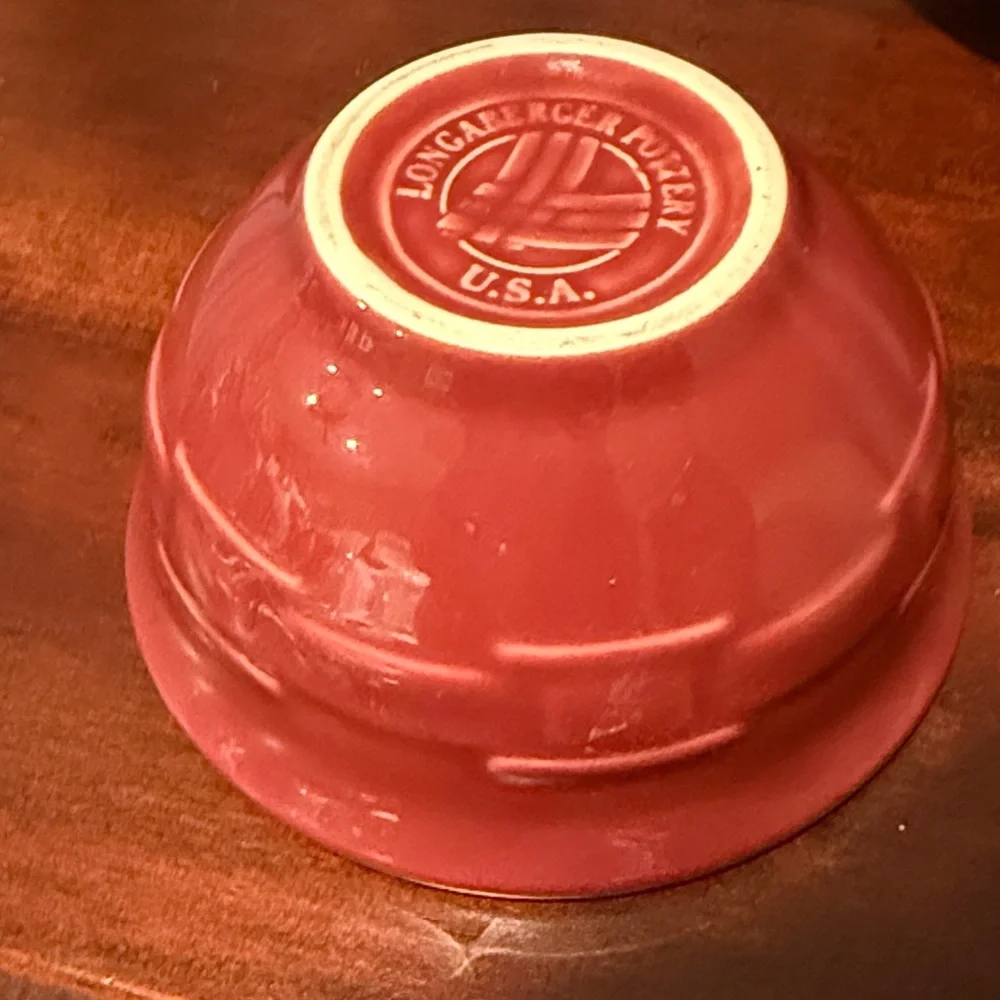 Longaberger Red and Green Ceramic Prep Bowls